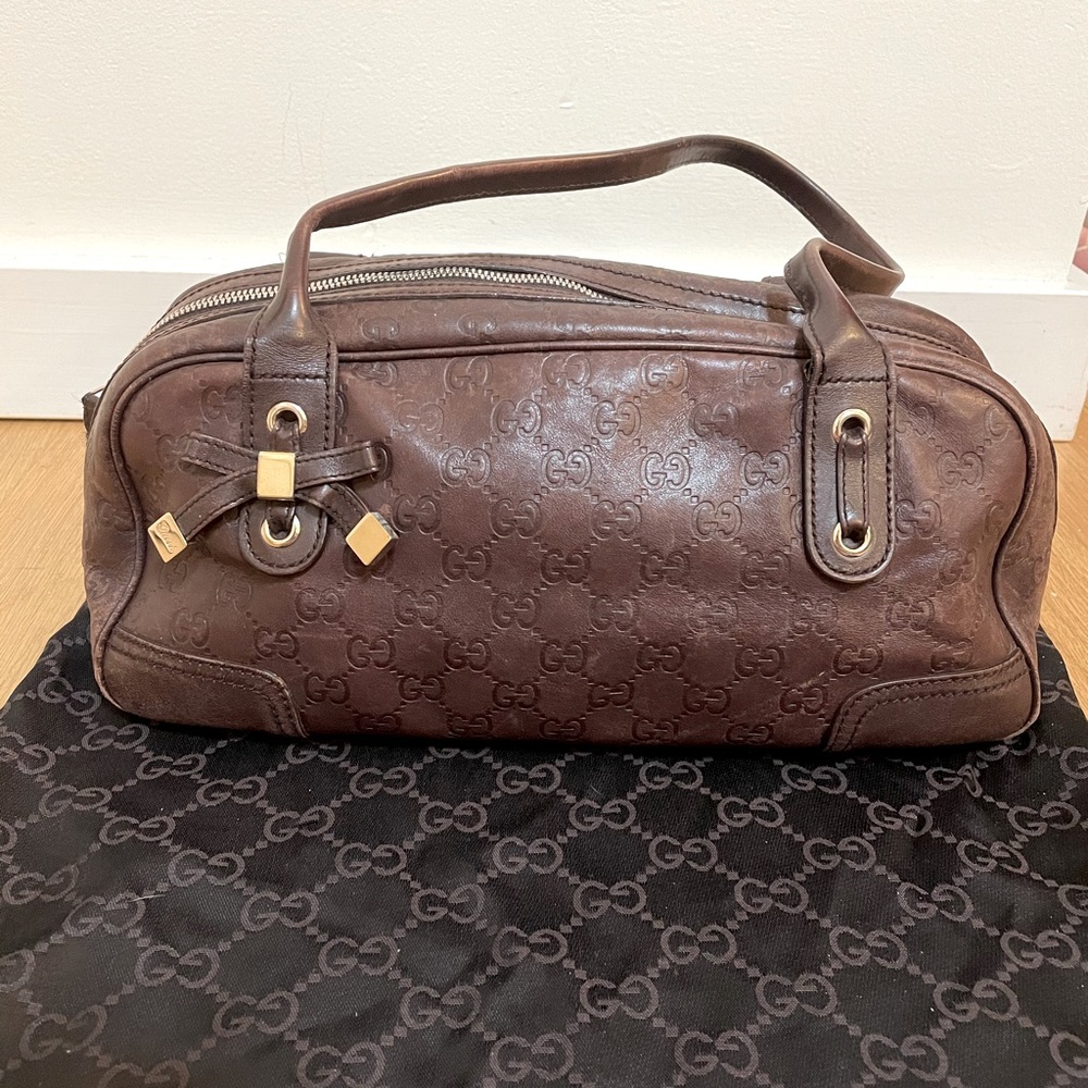 Gucci Princy Boston handbag Leather GG logo